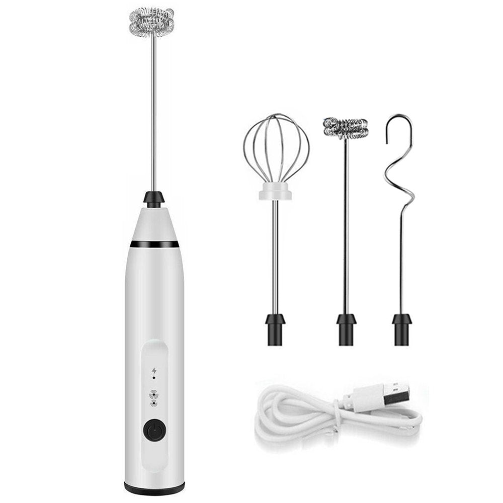 Electric Milk Frother Portable Egg Beater/Coffee Beater USB Rechargeable Handheld Coffee Blender Milk Shaker Mixer Foamer Food Blender